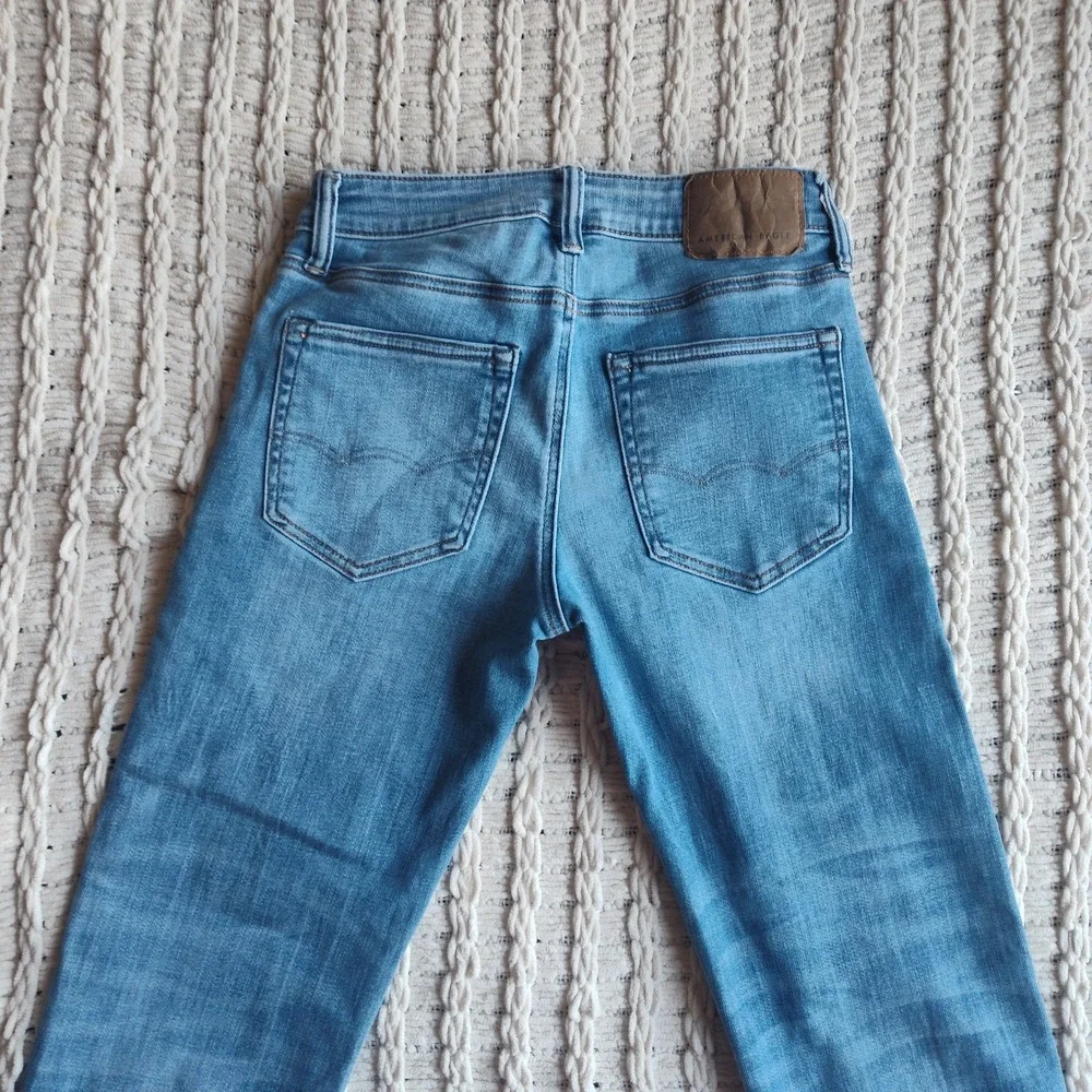 American Eagle Slim Straight Mens Jeans 28x30 Next Level Airflex Light Wash - Picture 4 of 11